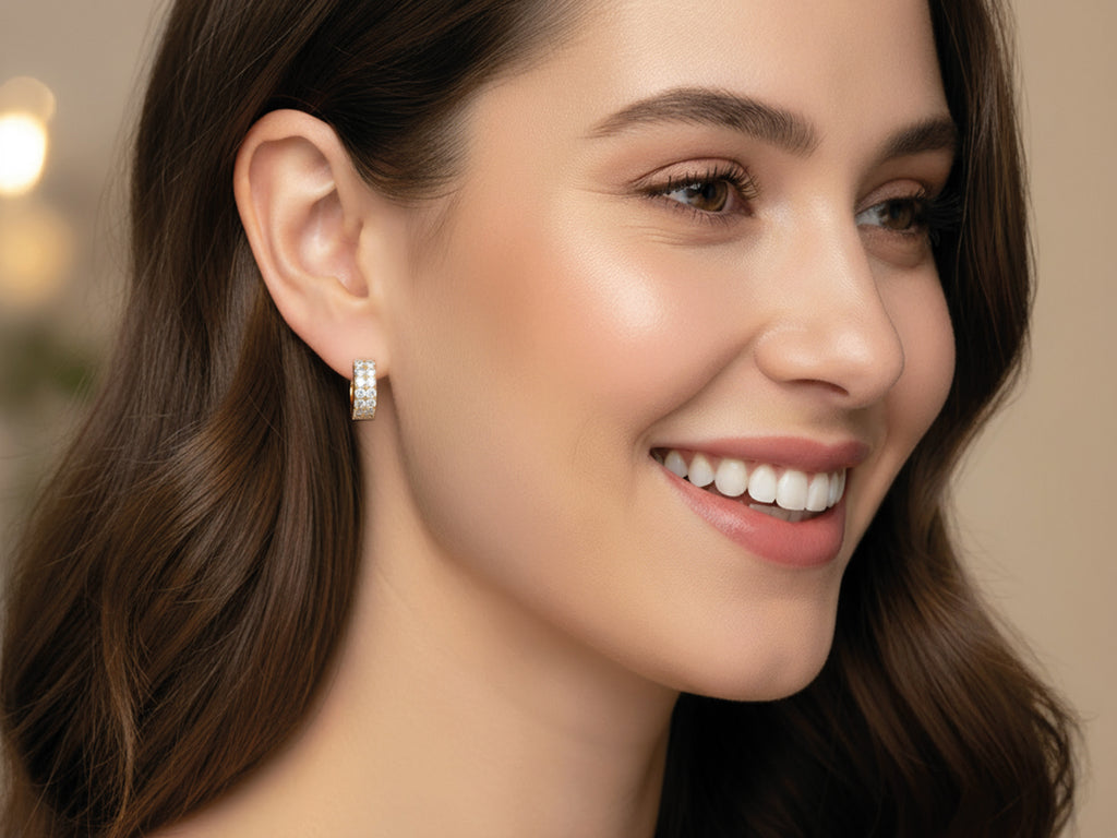 Diamant Creolen doppelreihig New York 1ct