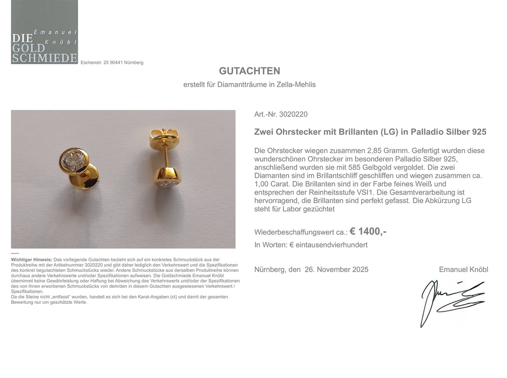 Diamant Ohrstecker London 1ct