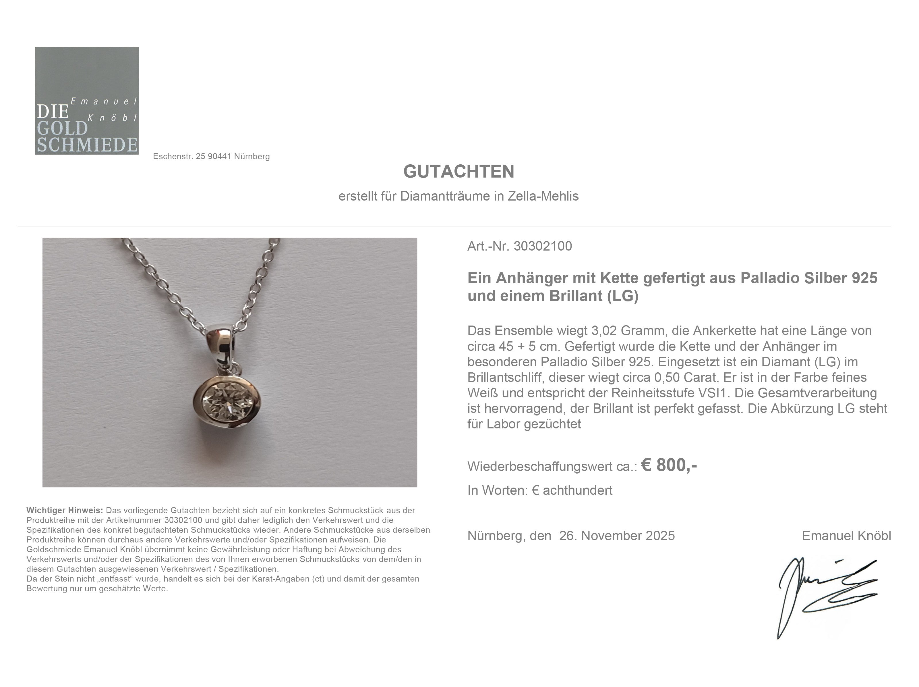 Diamant Anhänger London 0,5ct