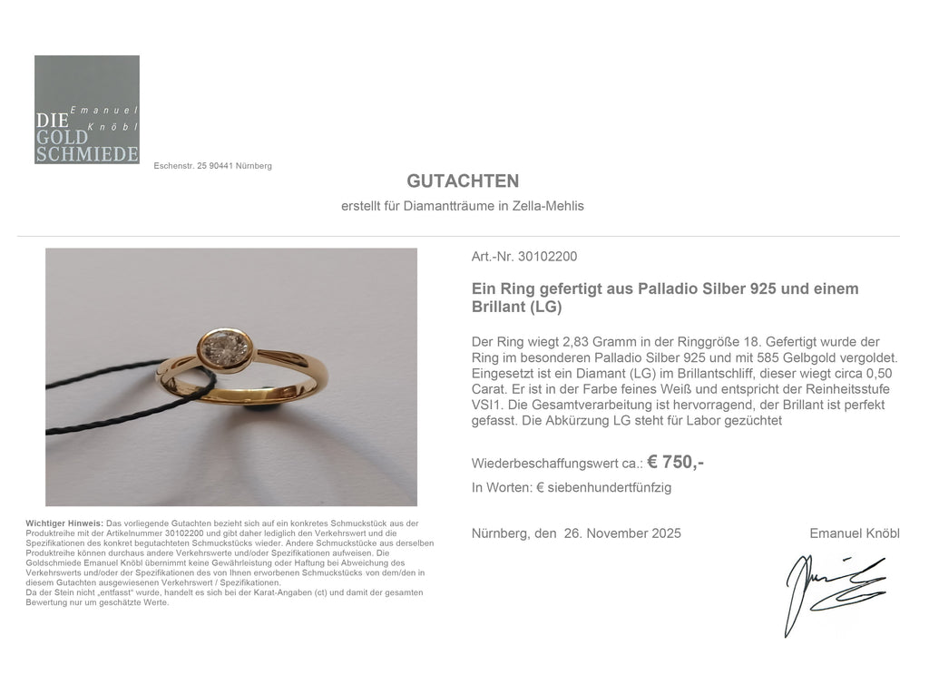 Diamant Solitärring London 0,5ct