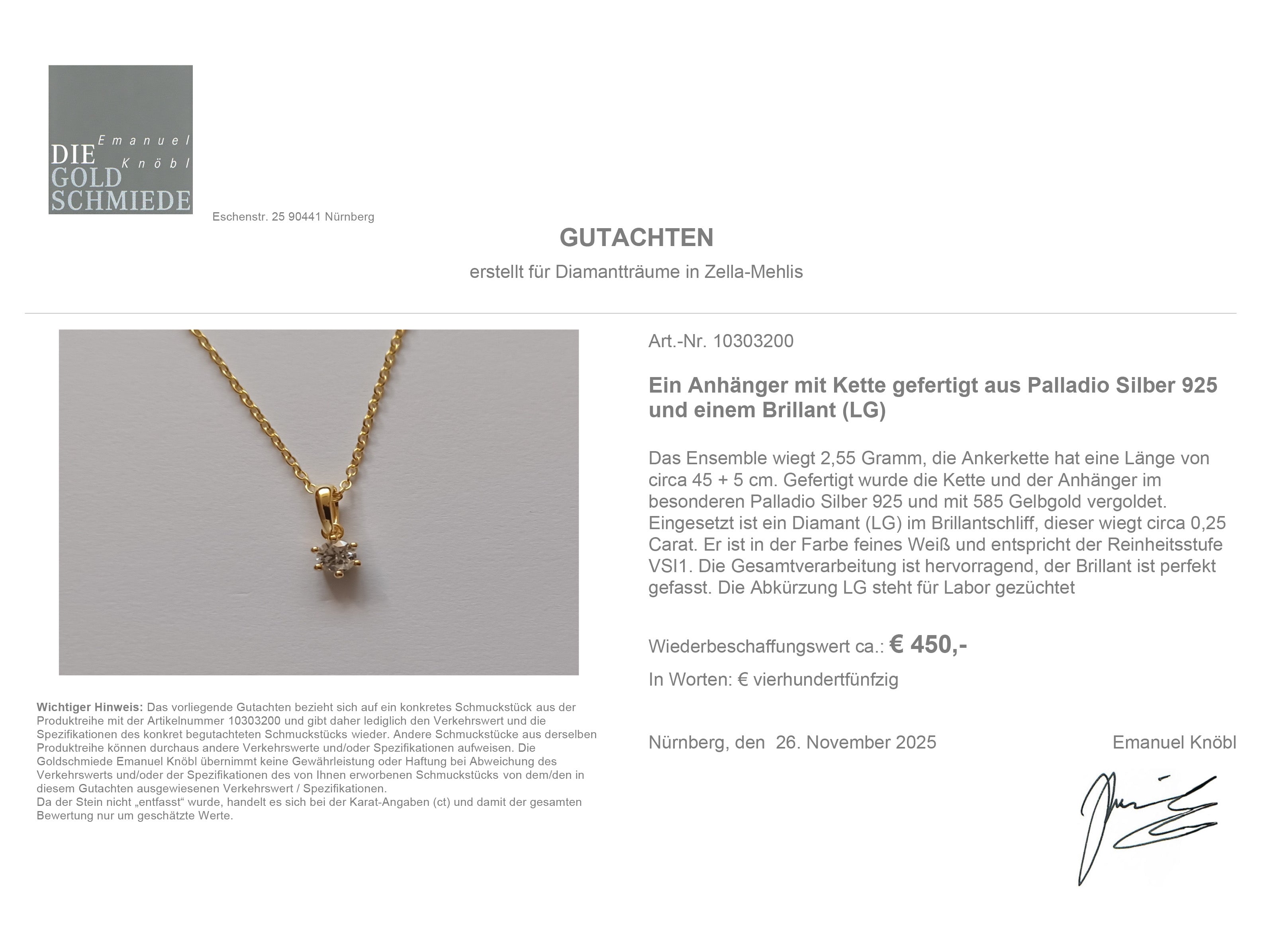 Diamant Anhänger Paris 0,25ct