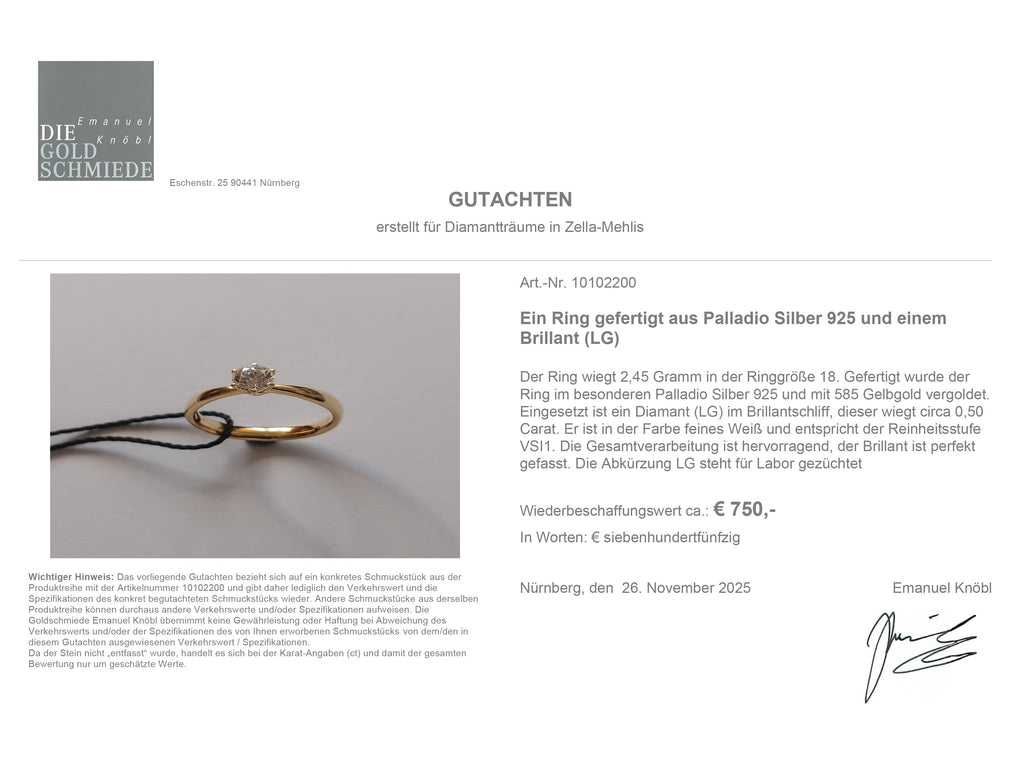 Diamant Solitärring Paris 0,5ct