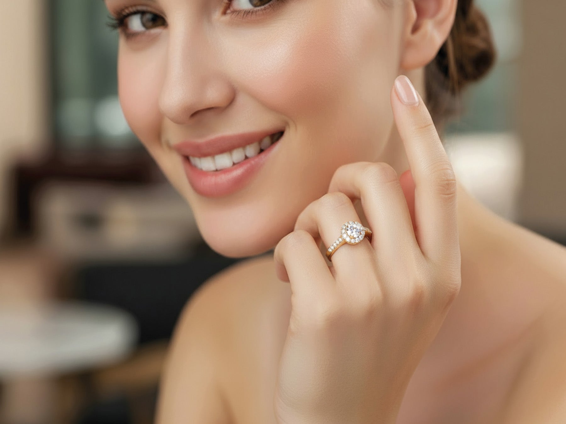 Diamant Solitär Ring Entourage Paris 0,75ct