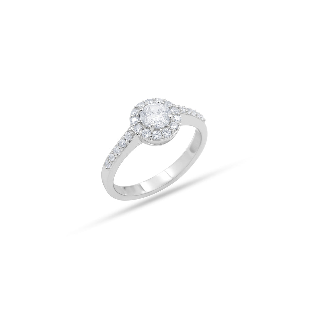 Diamant Solitär Ring Entourage Paris 0,75ct