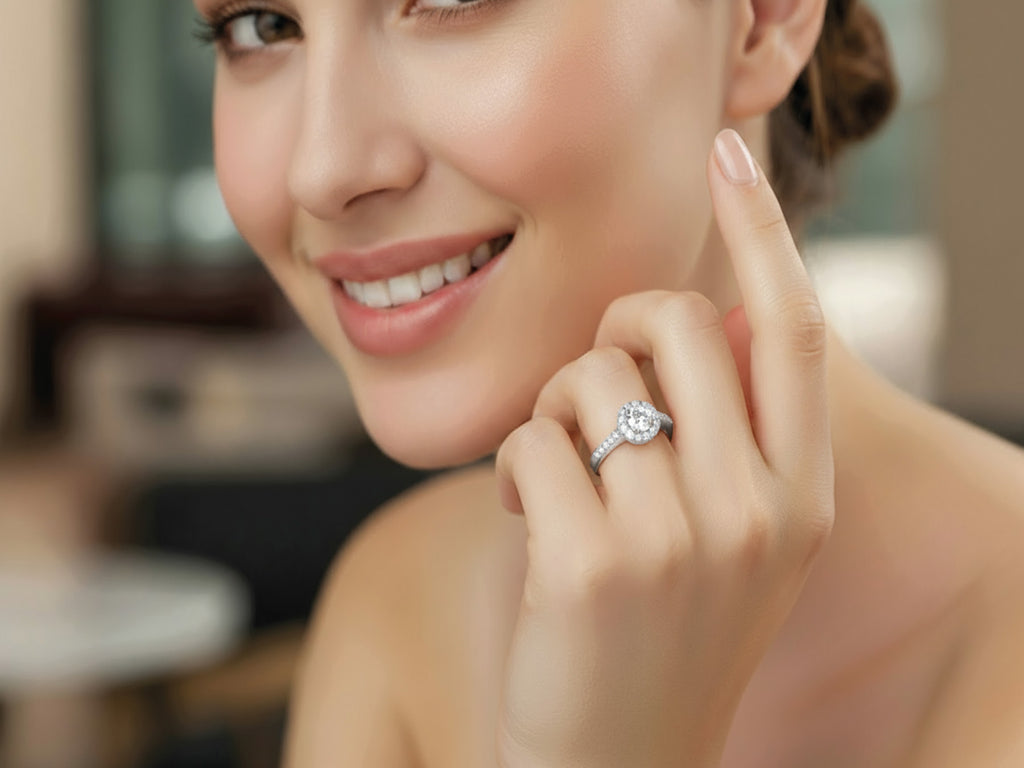 Diamant Solitär Ring Entourage Paris 0,75ct