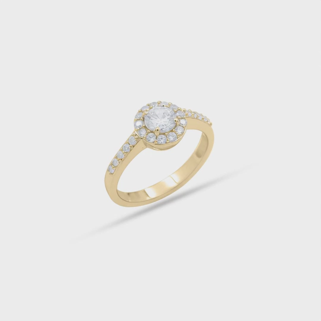 Diamant Solitär Ring Entourage Paris 0,75ct